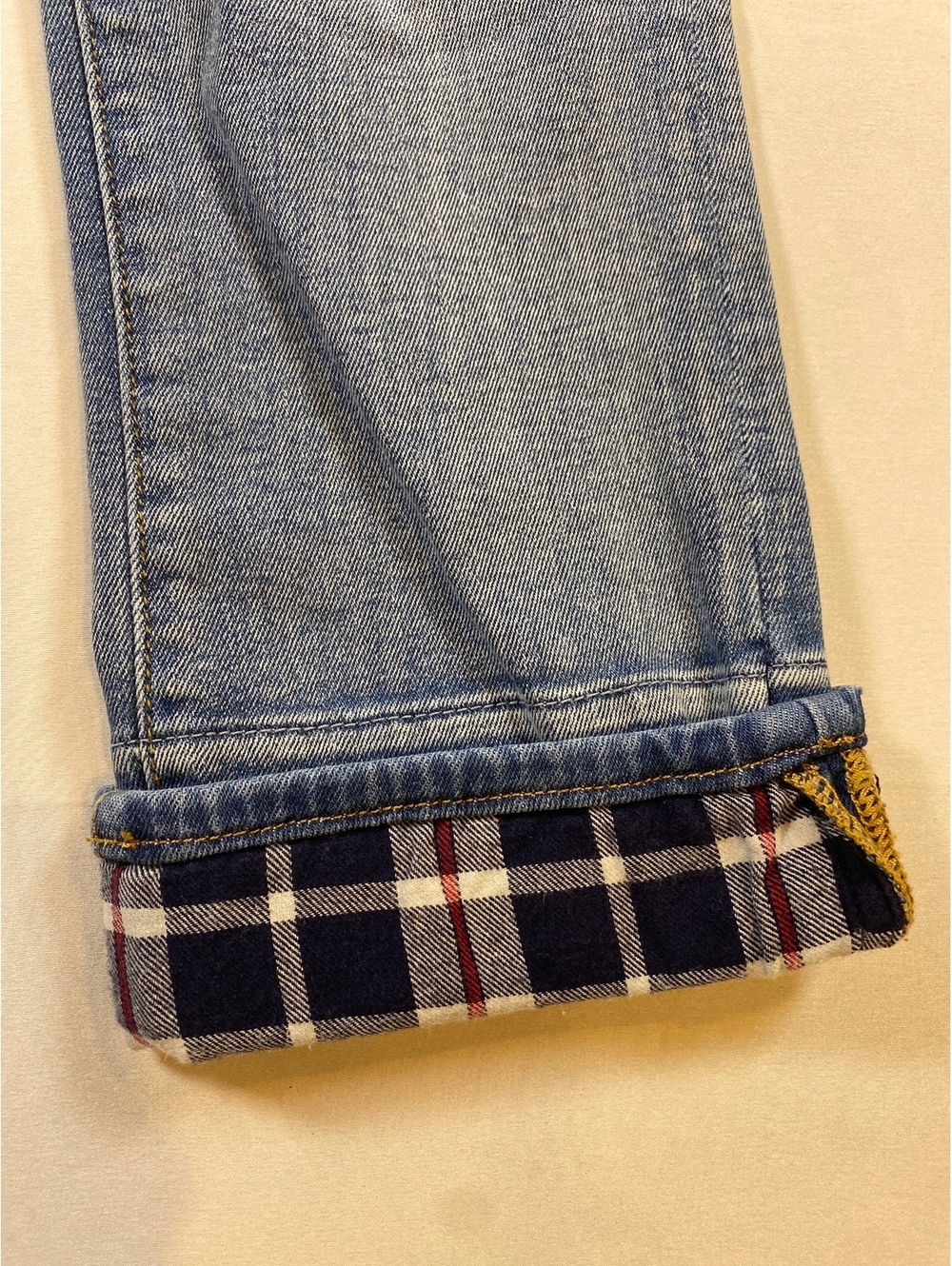 Driftwood Colette Plaid Cuff Women Jeans Size 26 - Picture 4 of 9